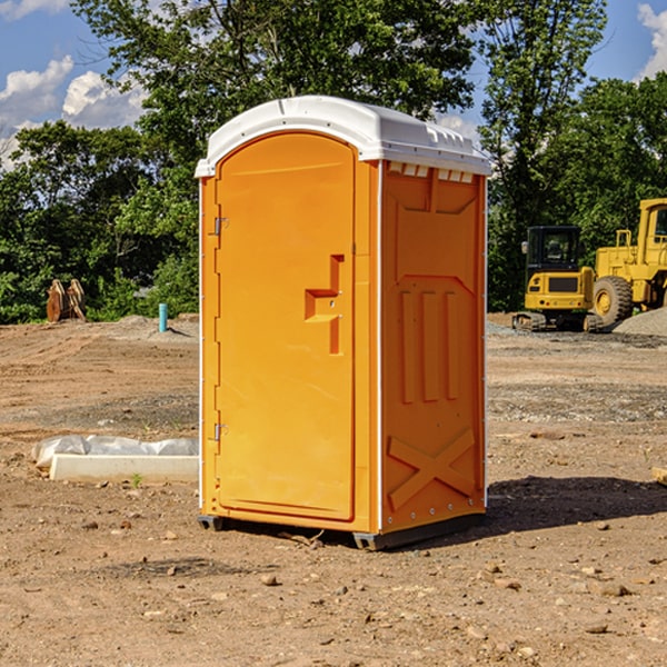 how often are the portable restrooms cleaned and serviced during a rental period in Ivesdale Illinois